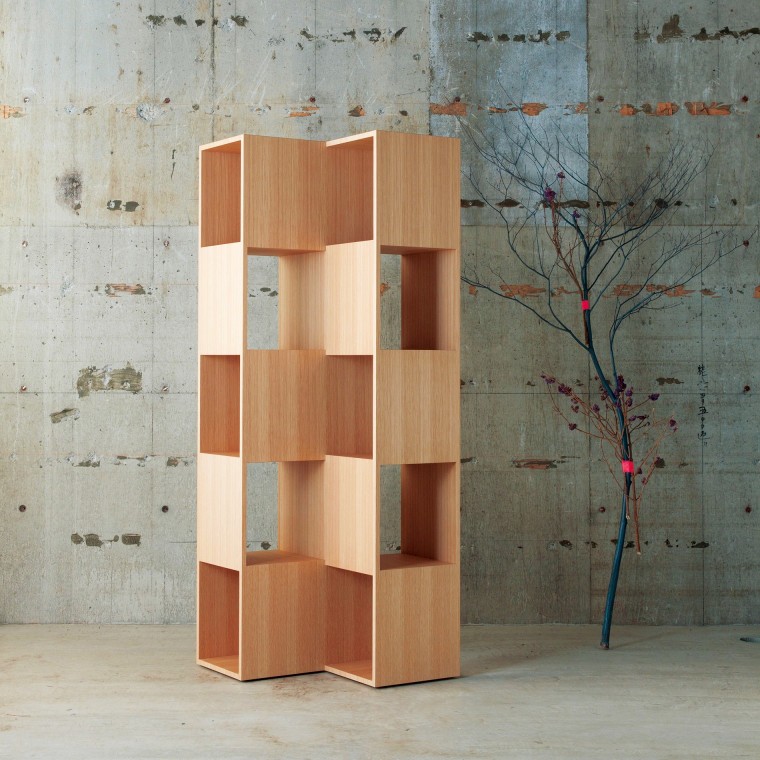 One of our furniture: a shelf made of oak.