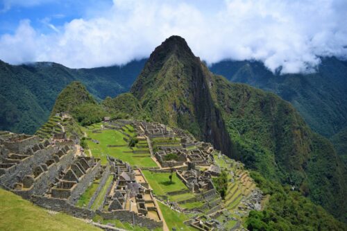 The panoramic view of Machu Picchu