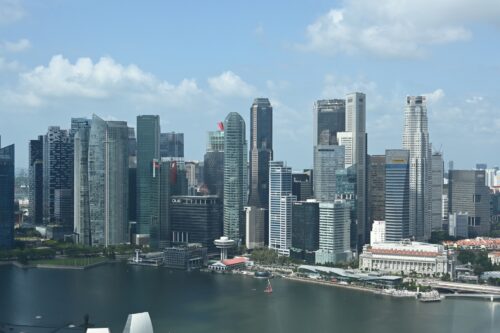 Skyscrapers at the coast in Singapore