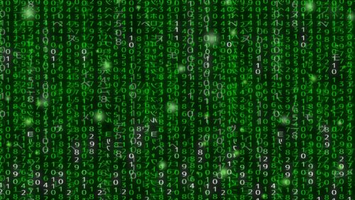 Codes in green, fully occupying a computer screen