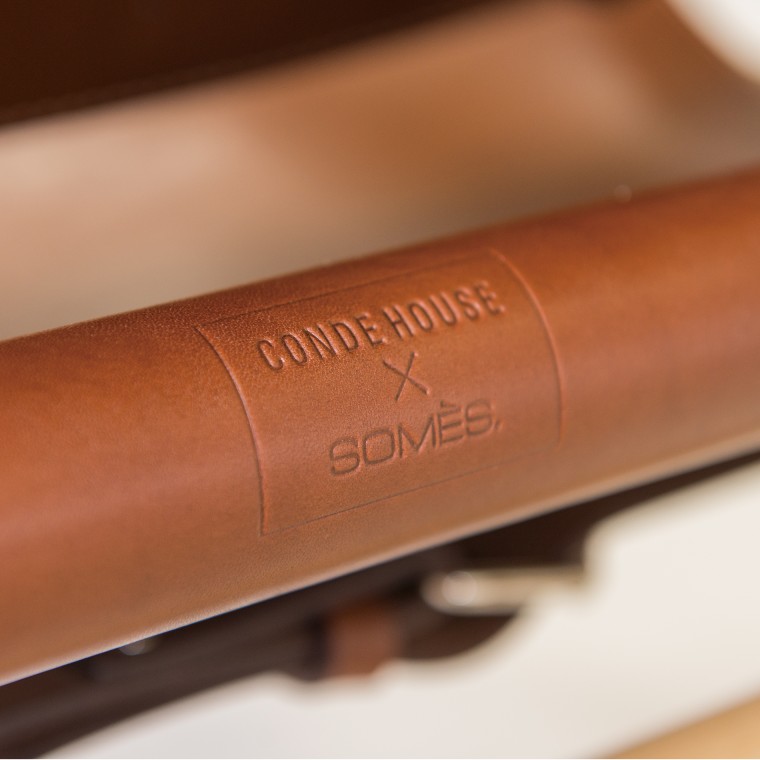 Light brown leather made by SOMES, the only one saddle maker in Japan